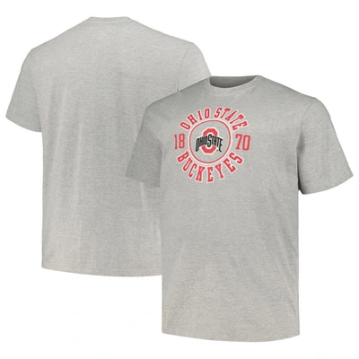 Champion Men's  Heather Grey Ohio State Buckeyes Big And Tall Circle Logo T-shirt