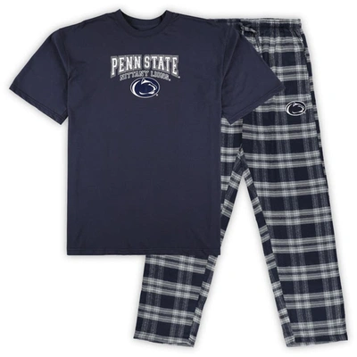 Profile Navy Penn State Nittany Lions Big & Tall 2-pack T-shirt & Flannel Pants Set