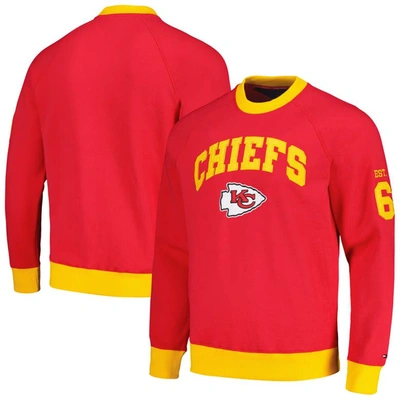 Tommy Hilfiger Red Kansas City Chiefs Reese Raglan Tri-blend Pullover Sweatshirt