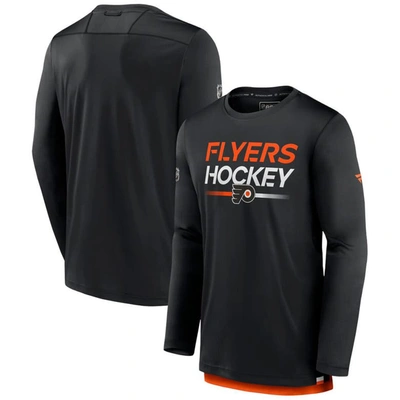 Fanatics Branded  Black Philadelphia Flyers Authentic Pro Long Sleeve T-shirt