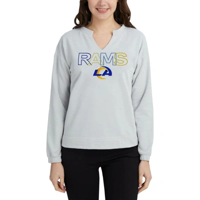 Concepts Sport Gray Los Angeles Rams Sunray Notch Neck Long Sleeve T-shirt