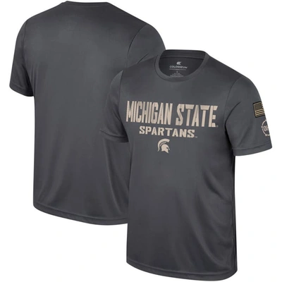 Colosseum Charcoal Michigan State Spartans Oht Military Appreciation  T-shirt