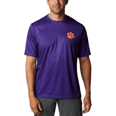 Columbia Purple Clemson Tigers Terminal Tackle State Omni-shade T-shirt