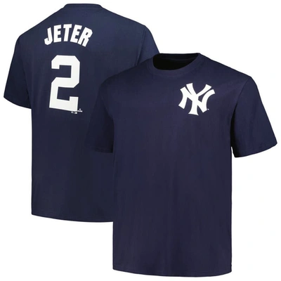 Profile Men's Derek Jeter Navy New York Yankees Big And Tall Name And Number T-shirt