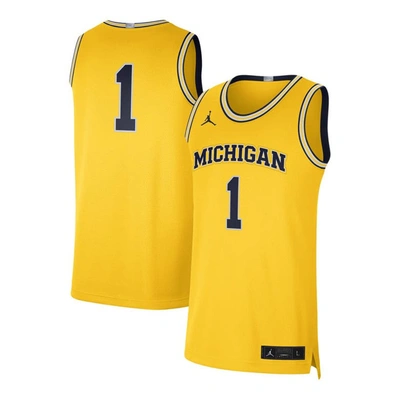Jordan Brand #1 Maize Michigan Wolverines Limited Authentic Jersey