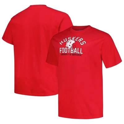 Champion Scarlet Nebraska Huskers Big & Tall Football Helmet T-shirt
