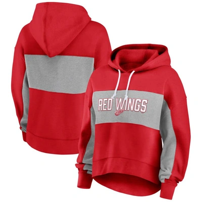 Fanatics Branded Red Detroit Red Wings Filled Stat Sheet Pullover Hoodie