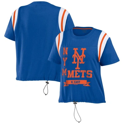 Wear By Erin Andrews Royal New York Mets Cinched Colorblock T-shirt