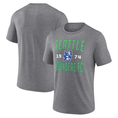 Fanatics Branded Heather Gray Seattle Sounders Fc Antique Stack Tri-blend T-shirt