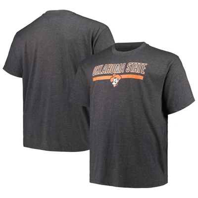 Profile Men's  Heather Charcoal Oklahoma State Cowboys Big And Tall Team T-shirt