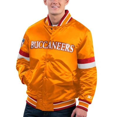 Starter Orange Tampa Bay Buccaneers Gridiron Classics Home Game Satin Full-snap Varsity Jacket