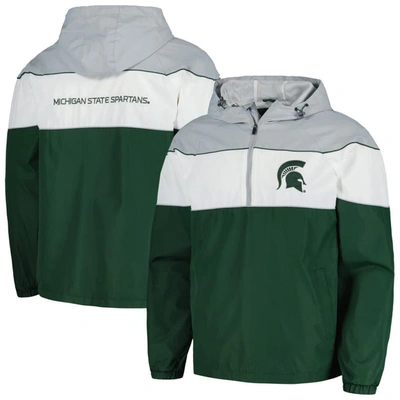 G-iii Sports By Carl Banks Green Michigan State Spartans Center Line Half-zip Raglan Hoodie Jacket