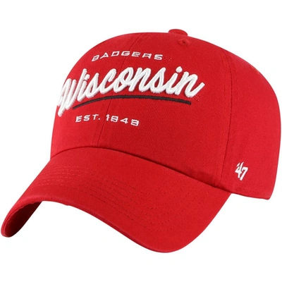 47 ' Red Wisconsin Badgers Sidney Clean Up Adjustable Hat