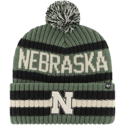 47 ' Green Nebraska Huskers Oht Military Appreciation Bering Cuffed Knit Hat With Pom