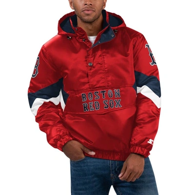 Starter Black Boston Red Sox Force Play Ii Half-zip Hooded Jacket