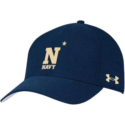 Under Armour Navy Navy Midshipmen Logo Adjustable Hat In Blue