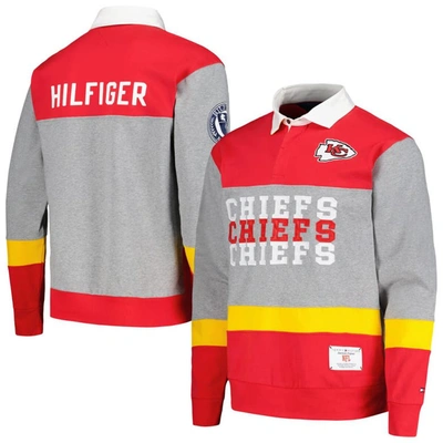 Tommy Hilfiger Red Kansas City Chiefs Connor Oversized Rugby Long Sleeve Polo