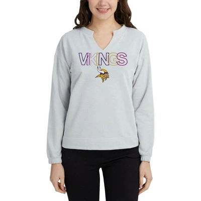 Concepts Sport Grey Minnesota Vikings Sunray Notch Neck Long Sleeve T-shirt