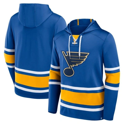 Fanatics Branded Blue St. Louis Blues Puck Deep Lace-up Pullover Hoodie