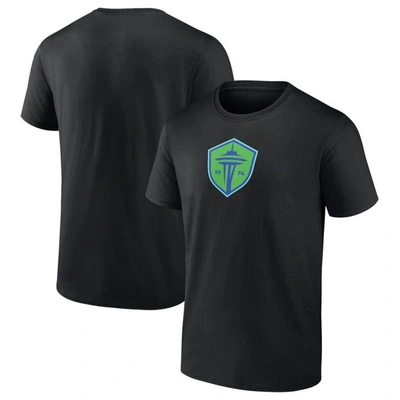Fanatics Branded  Black Seattle Sounders Fc  Primary Logo T-shirt