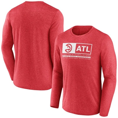 Fanatics Branded Heather Red Atlanta Hawks Three-point Play T-shirt