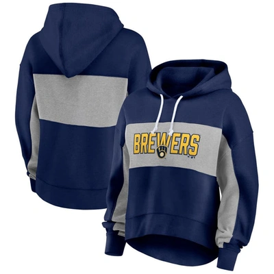 Fanatics Branded Navy Milwaukee Brewers Filled Stat Sheet Pullover Hoodie