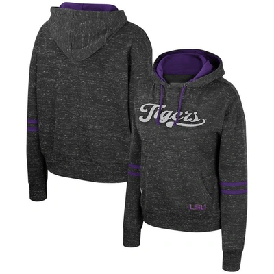 Colosseum Charcoal Lsu Tigers Catherine Speckle Pullover Hoodie