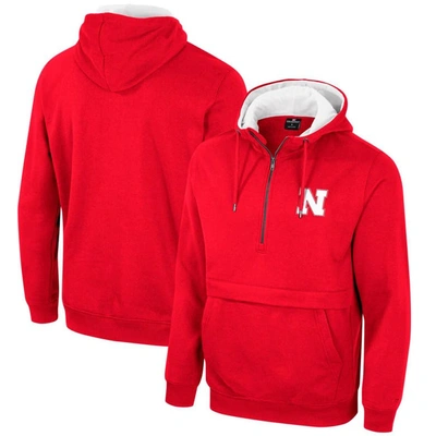 Colosseum Scarlet Nebraska Huskers Half-zip Hoodie