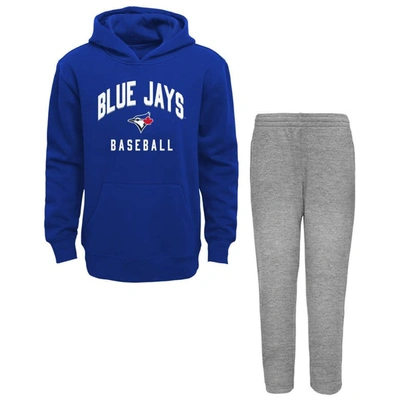 Outerstuff Kids' Toddler Royal/gray Toronto Blue Jays Play-by-play Pullover Fleece Hoodie & Trousers Set
