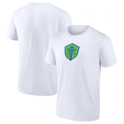 Fanatics Branded  White Seattle Sounders Fc  Primary Logo T-shirt