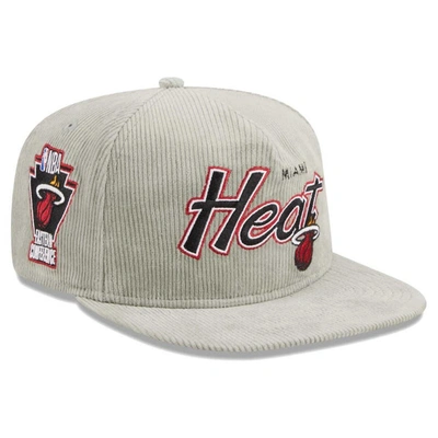 New Era Gray Miami Heat The Golfer Corduroy 9fifty Snapback Hat