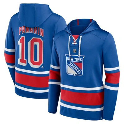 Fanatics Branded Artemi Panarin Royal New York Rangers Name & Number Lace-up Pullover Hoodie