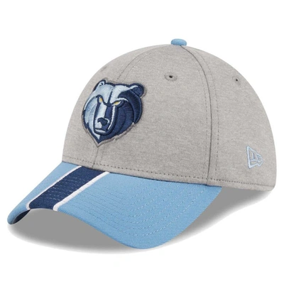 New Era Men's  Gray, Light Blue Memphis Grizzlies Striped 39thirty Flex Hat In Gray,light Blue