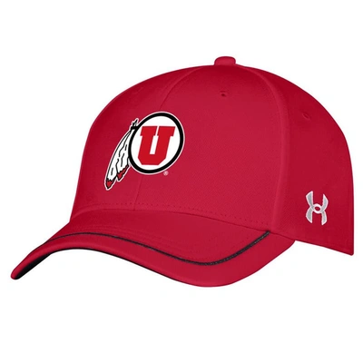 Under Armour Kids' Youth  Red Utah Utes Blitzing Accent Performance Adjustable Hat