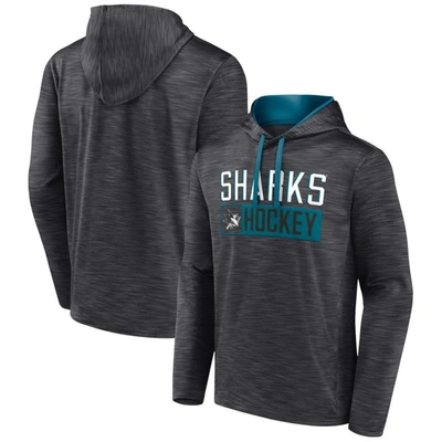 Fanatics Branded Heather Charcoal San Jose Sharks Close Shave Pullover Hoodie
