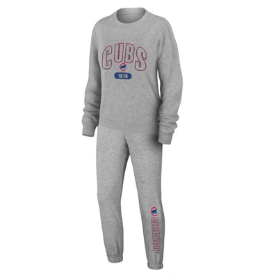 Wear By Erin Andrews Grey Chicago Cubs  Knitted Lounge Set