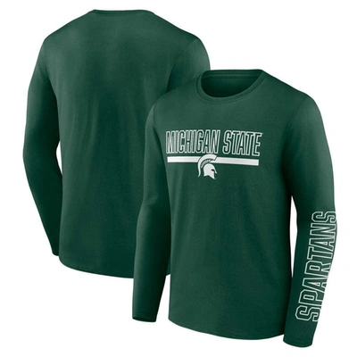 Profile Green Michigan State Spartans Big & Tall Two-hit Graphic Long Sleeve T-shirt