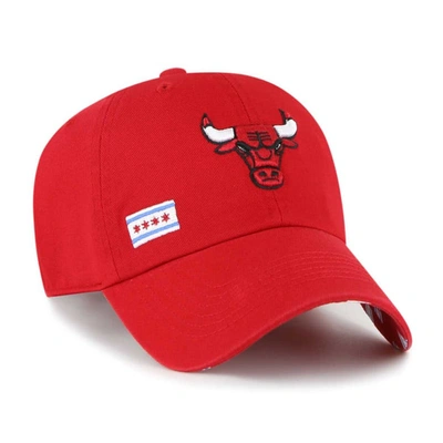 47 '  Red Chicago Bulls Confetti Undervisor Clean Up Adjustable Hat