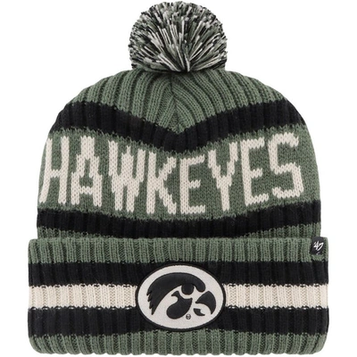 47 ' Green Iowa Hawkeyes Oht Military Appreciation Bering Cuffed Knit Hat With Pom