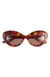 Oliver Peoples 53mm X Khaite 1968c Oval Sunglasses In Dark Brown