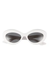 Oliver Peoples 53mm X Khaite 1968c Oval Sunglasses In White