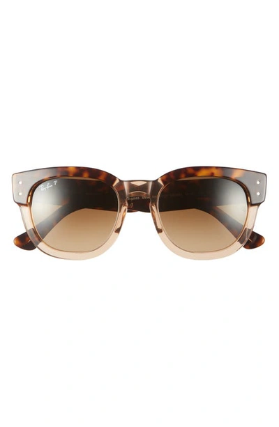 Ray Ban Mega Hawkeye 53mm Gradient Polarized Square Sunglasses In Brown Gradient