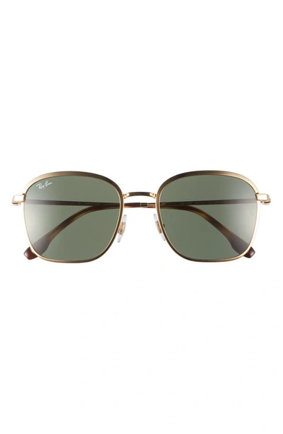 Ray Ban 55mm Square Sunglasses In Gold Flash