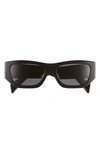 Prada 55mm Rectangular Sunglasses In Black