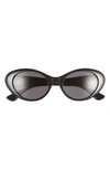 Versace 53mm Oval Sunglasses In Black