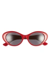 Versace 53mm Oval Sunglasses In Red
