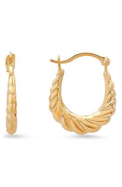 Queen Jewels 10k Petite U-shape Hoop Earrings In Gold