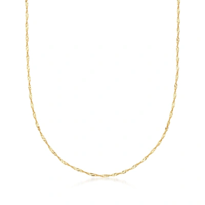 Ross-simons Italian 18kt Yellow Gold Diamond-cut Singapore Chain Necklace In Multi