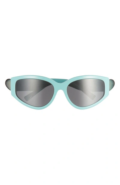 Tiffany & Co 59mm Irregular Wrap Sunglasses In Dark Grey