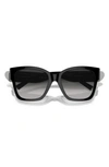 Tiffany & Co 54mm Gradient Square Sunglasses In Black/black Gradient